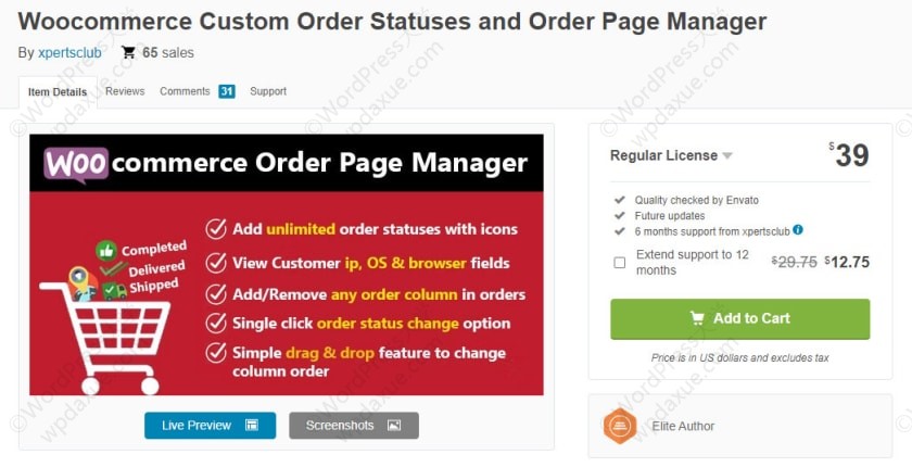 Woocommerce Custom Order Statuses and Order Page Manager