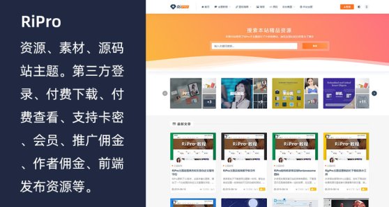 WordPress素材源码付费下载/会员制主题RiPro